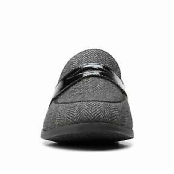 Clarks Women Trish Rose Loafers BLK combi Size 7 New - Picture 3 of 6